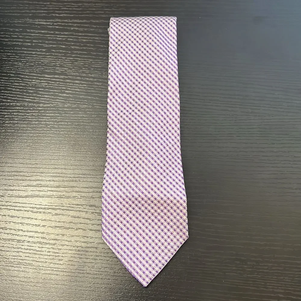 Men's Calvin Klein Purple and Silver Silk Tie